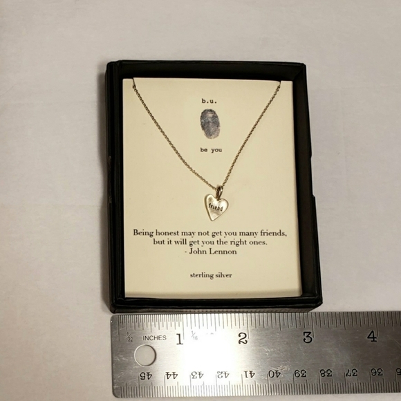 b.u. Sterling “Friend” Heart Charm Necklace So Valentine~! - Picture 4 of 7